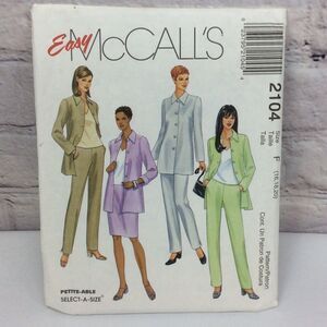 McCall's Sewing Pattern # 2104, Jacket, Top, Pants, and Skirt Size 6, 8, 10